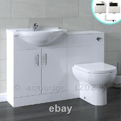 Bathroom Vanity Unit & Back To Wall WC Toilet Unit 1150 Pan Options 650 +500