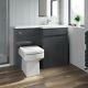 Bathroom Vanity Unit Basin 1100 Mm Toilet Combined Furniture Right Hand Rh Grey