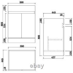 Bathroom Vanity Unit Basin 1100mm Toilet Combined Furniture Right Hand RH Grey