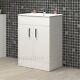 Bathroom Vanity Unit & Basin 600mm Turin Gloss White Soft Close 2 Door