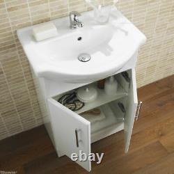 Bathroom Vanity Unit & Basin 650mm Wide High Gloss Finish