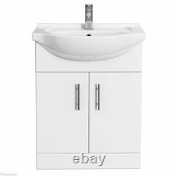 Bathroom Vanity Unit & Basin 650mm Wide High Gloss Finish