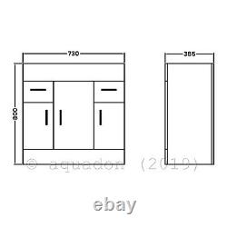 Bathroom Vanity Unit & Basin 750mm Turin Gloss White Soft Close Doors & Drawers