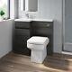 Bathroom Vanity Unit Basin 900 Mm Toilet Combined Furniture Left Hand Charcoal