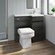Bathroom Vanity Unit Basin 900mm Toilet Combined Furniture Right Hand Charcoal