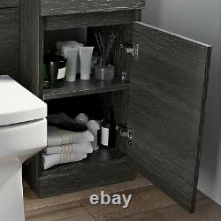 Bathroom Vanity Unit Basin 900mm Toilet Combined Furniture Right Hand Charcoal
