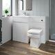 Bathroom Vanity Unit Basin Sink 1100mm Toilet Combined Furniture Left Hand White