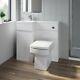 Bathroom Vanity Unit Basin Sink 900mm Toilet Combined Furniture Left Hand White