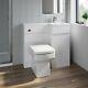 Bathroom Vanity Unit Basin Sink 900mm Toilet Combined Furniture Right Hand White