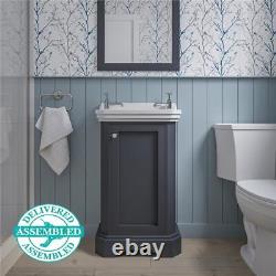Bathroom Vanity Unit Basin Sink Cabinet Furniture Traditional Dark Grey 500mm