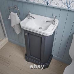 Bathroom Vanity Unit Basin Sink Cabinet Furniture Traditional Dark Grey 500mm