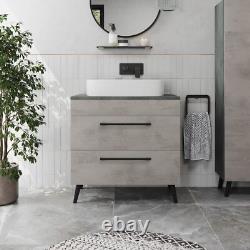 Bathroom Vanity Unit Basin Sink Cabinet Storage Soft Close Drawer 800mm Grey