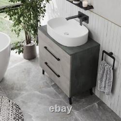 Bathroom Vanity Unit Basin Sink Cabinet Storage Soft Close Drawer 800mm Grey