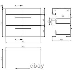 Bathroom Vanity Unit Basin Sink Cabinet Storage Soft Close Drawer 800mm Grey