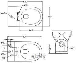 Bathroom Vanity Unit Basin Sink Close Coupled Toilet WC Cloakroom Suite Grey 600