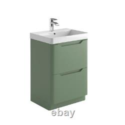 Bathroom Vanity Unit Basin Sink Floor Standing Cabinet 600mm Bali 2 Drawer