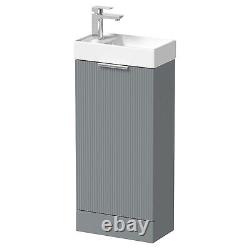 Bathroom Vanity Unit Basin Sink Free Standing 400mm Door Cabinet Storage Grey