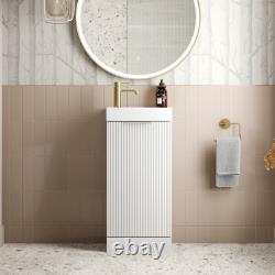 Bathroom Vanity Unit Basin Sink Free Standing 400mm Door Cabinet Storage White