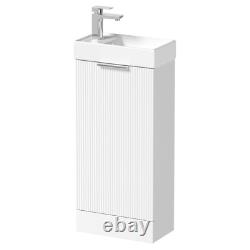 Bathroom Vanity Unit Basin Sink Free Standing 400mm Door Cabinet Storage White