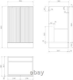 Bathroom Vanity Unit Basin Sink Free Standing 500mm Cabinet Doors Storage Wood