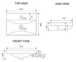 Bathroom Vanity Unit Basin Sink Free Standing 500mm Cabinet Doors Storage Wood