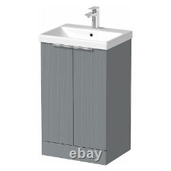 Bathroom Vanity Unit Basin Sink Free Standing 500mm Cabinet Drawer Storage Grey