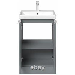 Bathroom Vanity Unit Basin Sink Free Standing 500mm Cabinet Drawer Storage Grey