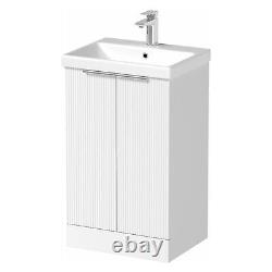 Bathroom Vanity Unit Basin Sink Free Standing 500mm Door Cabinet Storage White