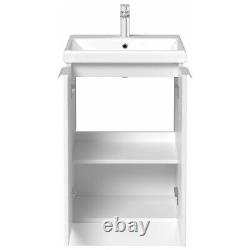 Bathroom Vanity Unit Basin Sink Free Standing 500mm Door Cabinet Storage White