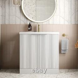 Bathroom Vanity Unit Basin Sink Free Standing 800mm Door Cabinet Storage White