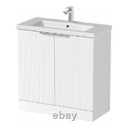 Bathroom Vanity Unit Basin Sink Free Standing 800mm Door Cabinet Storage White