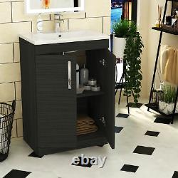 Bathroom Vanity Unit Basin Sink Furniture Hale Black Cabinet Storage BTW WC Pan