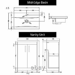 Bathroom Vanity Unit Basin Sink Furniture Hale Black Cabinet Storage BTW WC Pan