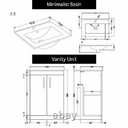 Bathroom Vanity Unit Basin Sink Furniture Hale Black Cabinet Storage BTW WC Pan