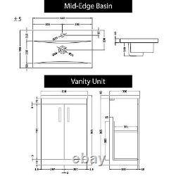 Bathroom Vanity Unit Basin Sink Furniture Storage Indigo Grey Gloss BTW WC Pan