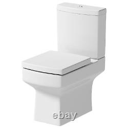 Bathroom Vanity Unit Basin Sink Soft Close Square Toilet 600mm Modern Gloss Grey