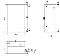 Bathroom Vanity Unit Basin Sink Square Toilet WC 600mm Soft Close Modern Grey