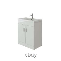 Bathroom Vanity Unit & Basin Sink Storage Cabinet Cupboard Furniture White 700mm