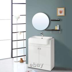 Bathroom Vanity Unit Basin Sink Toilet Mirror Cabinet Storage Furniture White