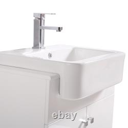 Bathroom Vanity Unit Basin Sink Toilet Mirror Cabinet Storage Furniture White