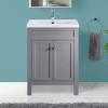 Bathroom Vanity Unit Basin Sink Toilet Tall Cabinet Storage Furniture Gloss Grey