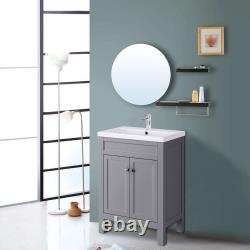 Bathroom Vanity Unit Basin Sink Toilet Tall Cabinet Storage Furniture Gloss Grey