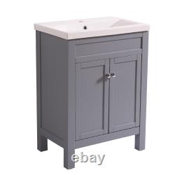Bathroom Vanity Unit Basin Sink Toilet Tall Cabinet Storage Furniture Gloss Grey