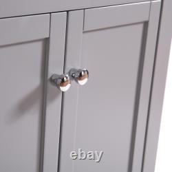 Bathroom Vanity Unit Basin Sink Toilet Tall Cabinet Storage Furniture Gloss Grey