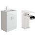 Bathroom Vanity Unit & Basin Sink Waterfall Mixer &waste High Gloss White