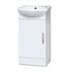 Bathroom Vanity Unit Basin Sink With Chrome Handle Gloss White