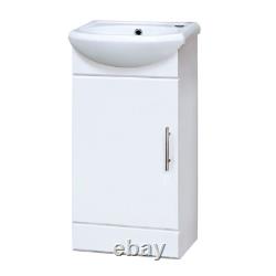 Bathroom Vanity Unit Basin Sink with Chrome Handle Gloss White