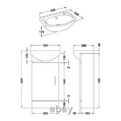 Bathroom Vanity Unit Basin Sink with Chrome Handle Gloss White