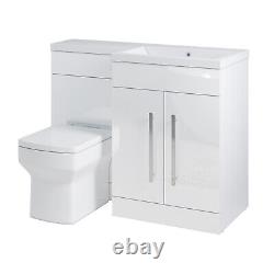 Bathroom Vanity Unit Basin Sink with Toilet FREE Concealed Cistern Cupboards