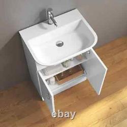 Bathroom Vanity Unit Basin Storage Cupboard Furniture Gloss White Modern 520mm